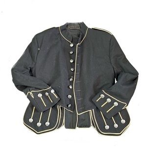 Vintage Custom Military Jacket, Size Medium Men, Black